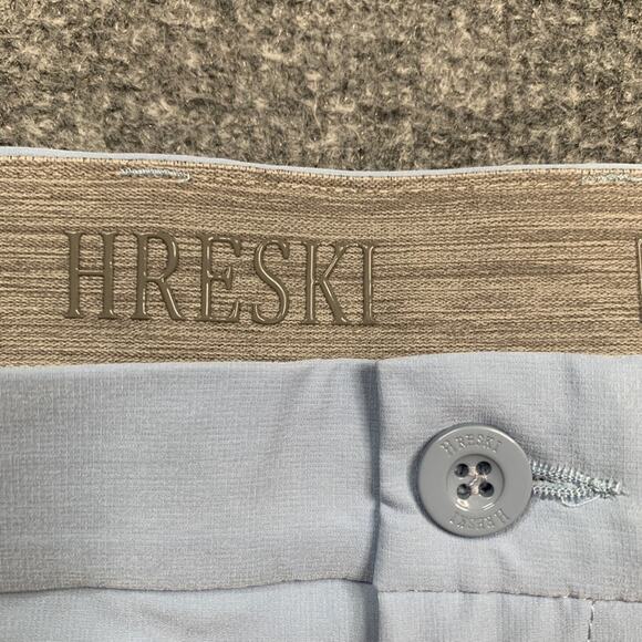 Hreski Pants Mens 38 Baby Blue Moisture Wicking Performance Chino Golf 27 Inseam - Picture 4 of 13